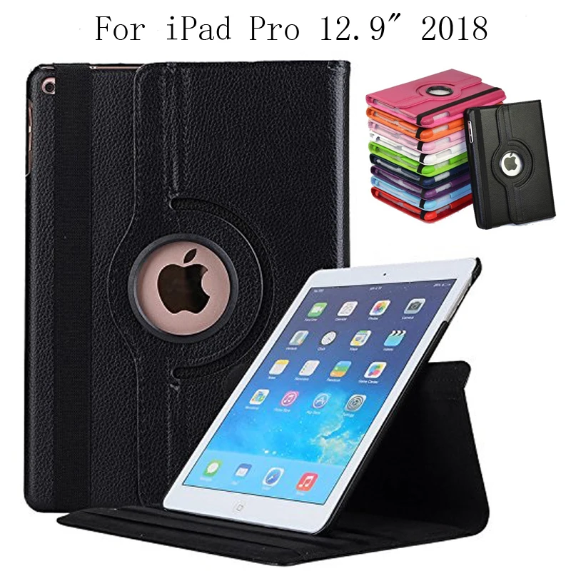 

For iPad Pro 12.9 Inch 2018 Case, Luxury 360 Rotating Stand PU Leather Case Cover with Auto Sleep Wake Multi-Angle Viewing