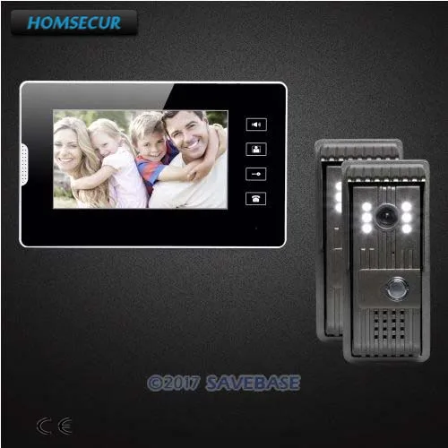 

HOMSECUR 2V1 7" Wired Video Door Entry Call System with One Button Unlock for Home Security