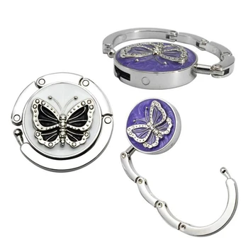 

Free shipping 100pcs/lot New Portable Metal Foldable Bag Purse Hook Bag Hanger Purse Hook Handbag Holder Shell Bag Folding Table