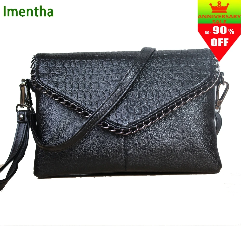 black Envelope shoulder bags Small Women Messenger Bags female Soft PU Leather Handbags Crossbody Bag For Women girls