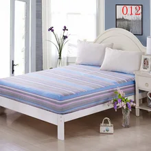 Сине-белые серо-1 шт. хлопок Простыня из одного двухспальная простынь облегающий чехол для матраса близнец полный покрывало для двуспальной кровати простыней на кровать