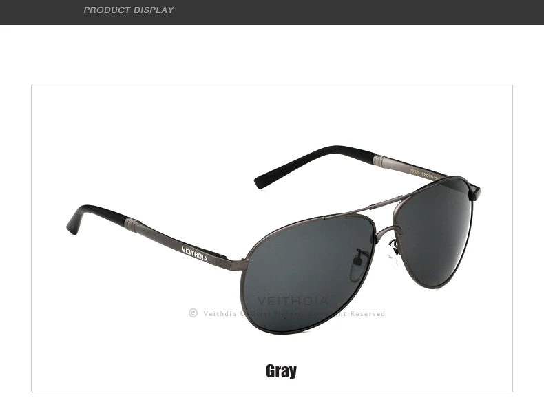 Мужские солнцезащитные очки авиатор с поляризованными линзами для вождения, зеркальные солнцезащитные очки для рыбной ловли, вождения, спорта 3320 - Цвет линз: Серый