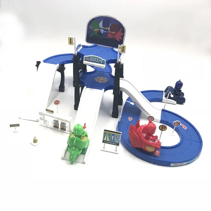 

Les Pyjamasques Hero 2 Floor Racing Track Action Figure Toy Cartoon Connor Greg Amaya Children Pijama Jouet Kids Christmas Gift