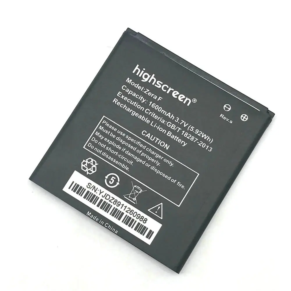 Новый 4 5x54x57 3 мм 1600 mAh аккумулятор для Highscreen Zera F Rev.S мобильный телефон|battery for|battery for