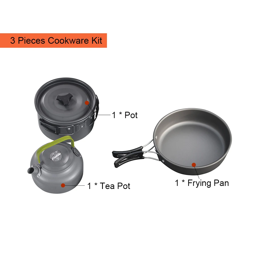 titanium backpacking cooking set camping cookware 6pc backpacking mess kit