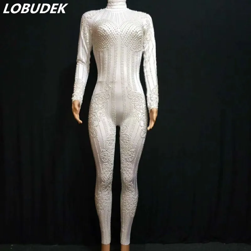 white tight fitted jumpsuit