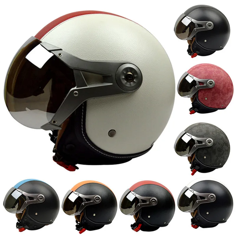 

Motorcycle Helmet Open Face Half Helmet Vintage Air Force Retro Helmet Scooter Anti-fog Breathable