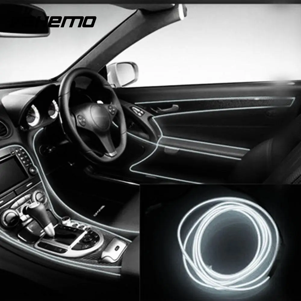 VEHEMO 3 metros coches luces de neón tira de Luces de decoración tira de piezas de automóvil decoración de salpicadero tira de luz suave partes interiores