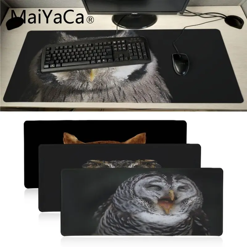 

MaiYaCa Owl black background Office Mice Gamer Soft anime Mouse Pad Radiation Decorate Your Desk Non-Skid Rubber Pad mouse gamer
