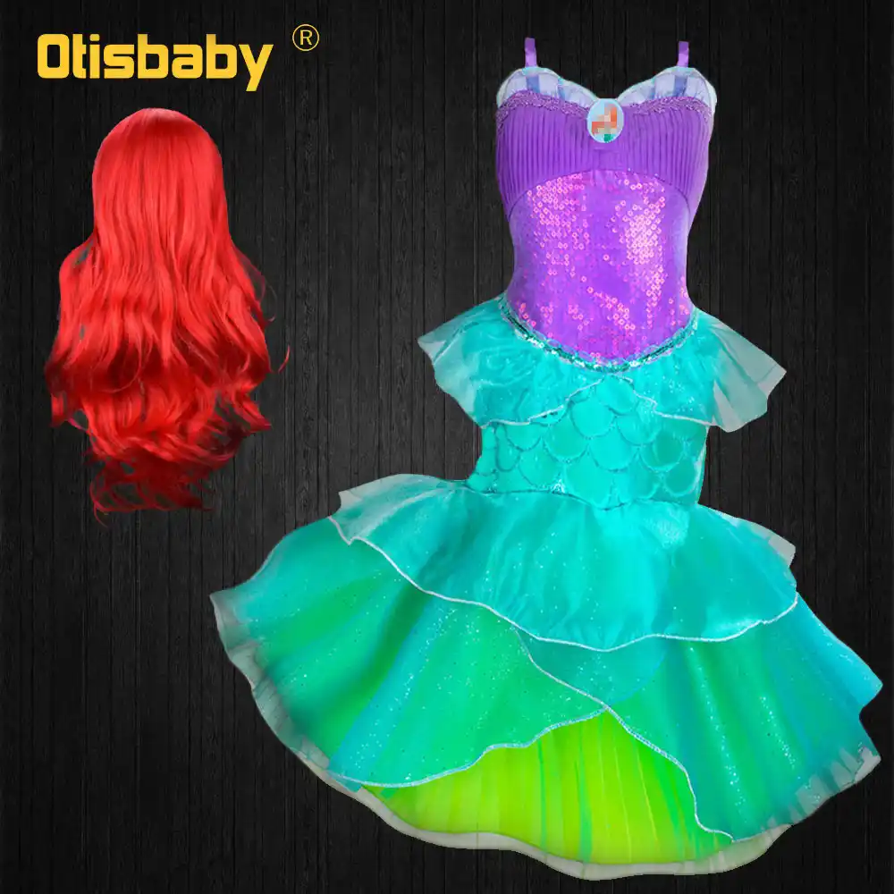 Disfraces De La Sirenita Del Verano Ninos De La Sirena De La Navidad Ariel Vestido De