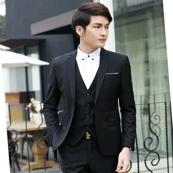 

(Jackets+Pants) Men smoking Suit 2017 Fashion Slim Fit Man wedding Suits with Pants Tuxedo mens Blue Black Red Suits Plus size
