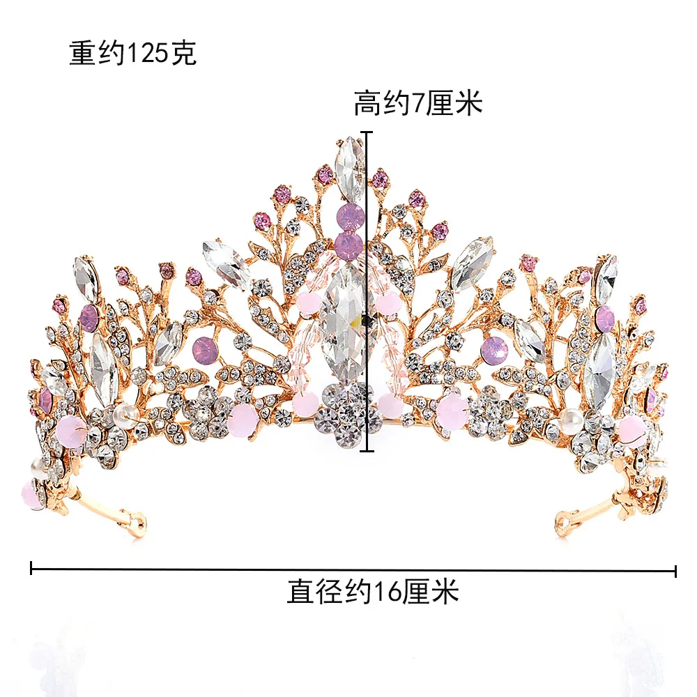 DIEZI, новинка, роскошная Корона в стиле барокко, красный, зеленый, синий, Хрустальная корона, свадебные аксессуары для волос, кристальная тиара, диадема, ободки для девочек