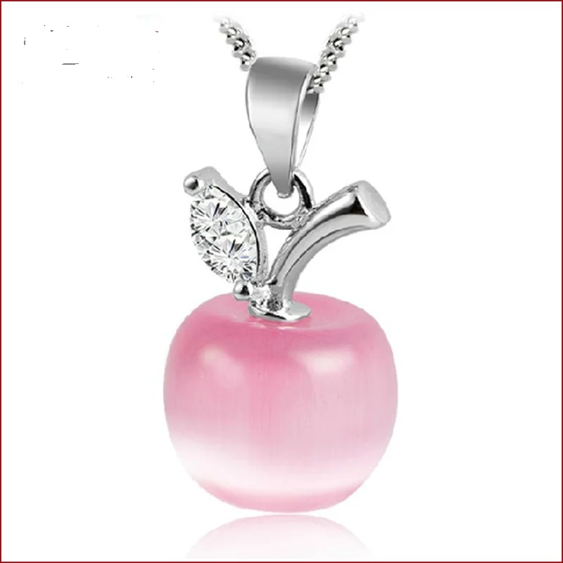 

Apple quality opal necklace 925 Sterling Silver fashion jewelry wholesale silver Moonstone pendant mixed batch Charms