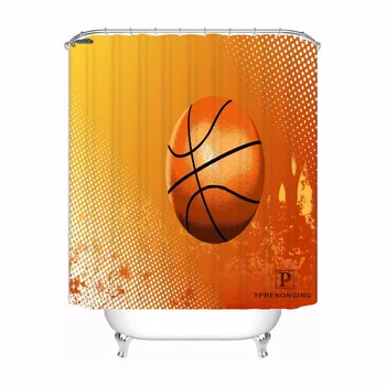 

Custom Basketball Backgrounds Waterproof Shower Curtain Home Bath Bathroom s Hooks Polyester Fabric Multi Sizes180509-14
