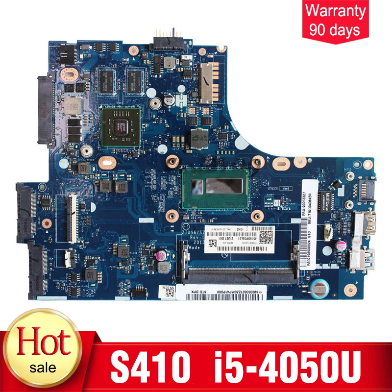 

YTAI For Lenovo ideapad S410 laptop motherboard i5-4050U ZIUS6/S7 LA-A321P REV:1.0 USB3.0 HM77 DDR3 mainboard fully tested