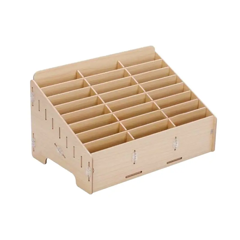 

24 Cells Multifunctional Wooden Storage Box Mobile Phone Repair Tool Organizer
