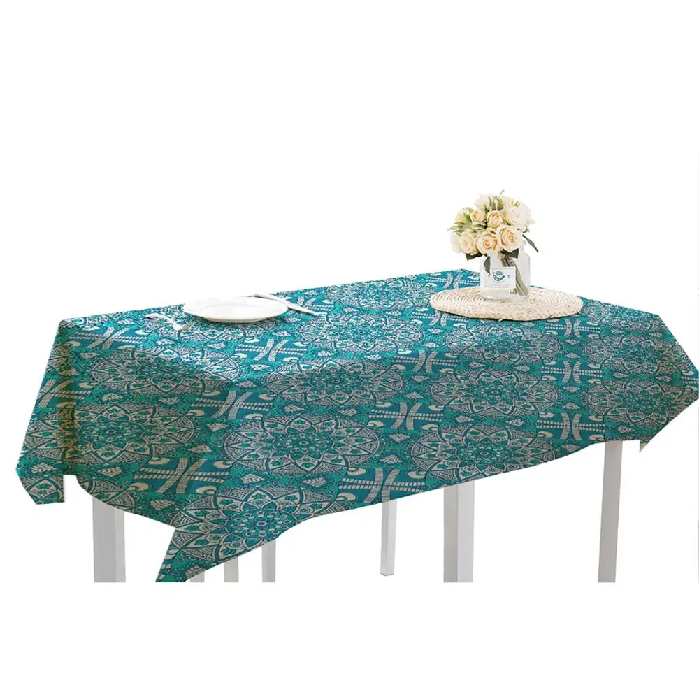 

Yitun Outdoor Patio Decorative Pillow Table Cover Floral Mandala Spill Proof Table Cloth Skirt Scrap Washable for Wedding Dinner