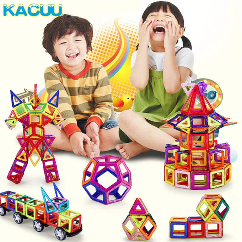 

111Pcs Big Size Magnetic Designer Construction Set Model & Magnetic Toys Plastic Magnetic Blocks Educational Toys For Children