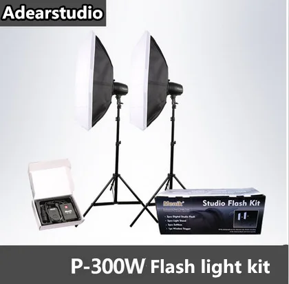 Menik 300W Профессиональная Фотостудия Flash Strobe светильник Light Kit для портретной