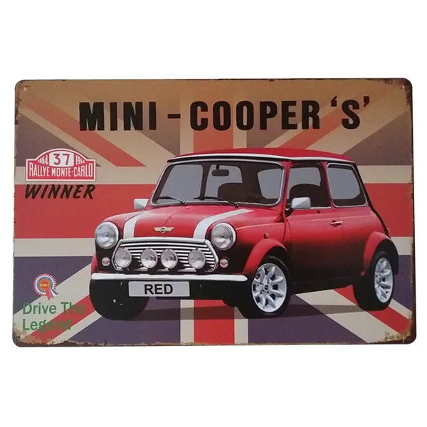 MINI Cooper Железный винтажный автомобильный металлический оловянный плакат Plauqe