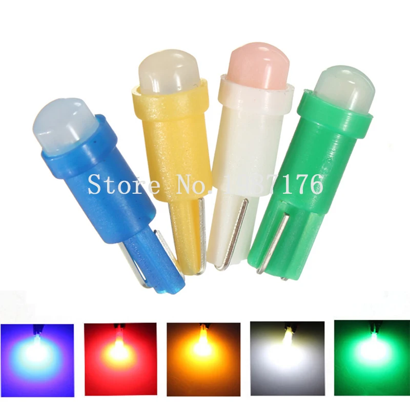 

10Pcs Auto LED W2x4.6d T5 COB White/Crystal Blue/Red/Green/Pink 12V Car Instrument Cluster signal lamp Dashboard lights.