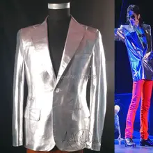 Редкий классический МД Майкл Джексон это серебряная панк рок повседневная куртка неформальный костюм Блейзер