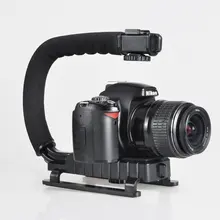 DSLR Камеры Действий Ручка Стабилизатор Стабилизация Ручка Черный С-образный кронштейн для ЦИФРОВЫХ ЗЕРКАЛЬНЫХ Камер Видеокамеры Телефон