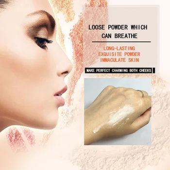 

KNIYEA Brand Banana Powder 30g Bottle Luxury Powder Banana Loose Face Powder Foundation Beauty Makeup highlighter with puff