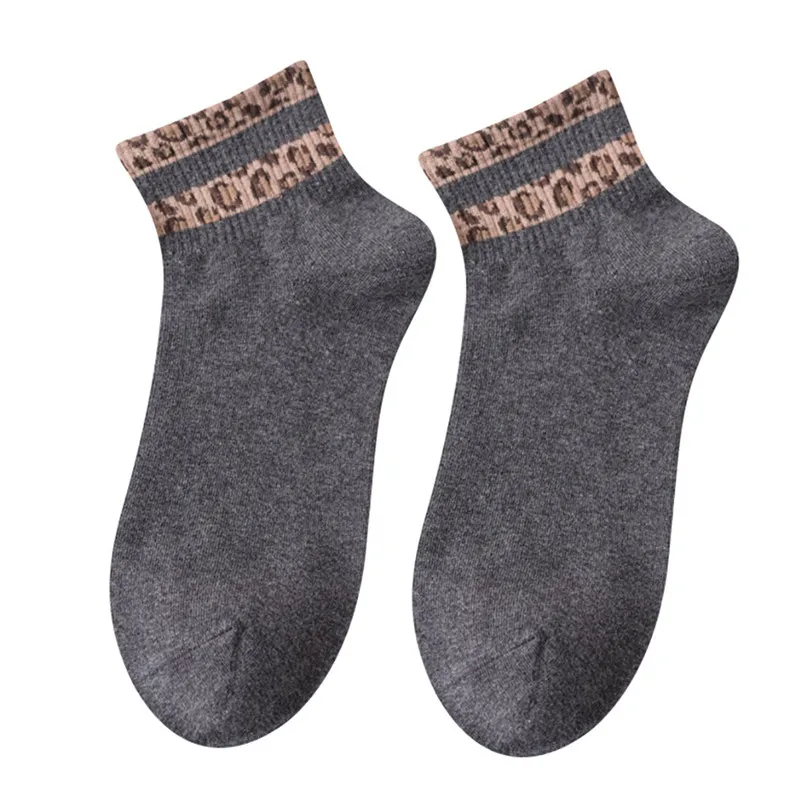 New Cycling Socks Women Spring Ladies Leopard Print Socks Fashion Women Anklets Sox Bobby socks Outdoor sports Running socks #2d (3)
