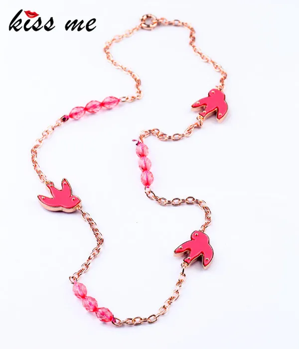 

New Styles KISS ME Fashion Jewelry Resin bird Pendant Fashion Long Necklace