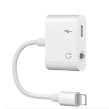 Para relâmpago para 3.5mm Headphone Jack de Áudio Conversor Divisor de Fone De Ouvido Adaptador de Cabo Aux Para iPhone 7 8 Plus X 2 em 1 Carregamento