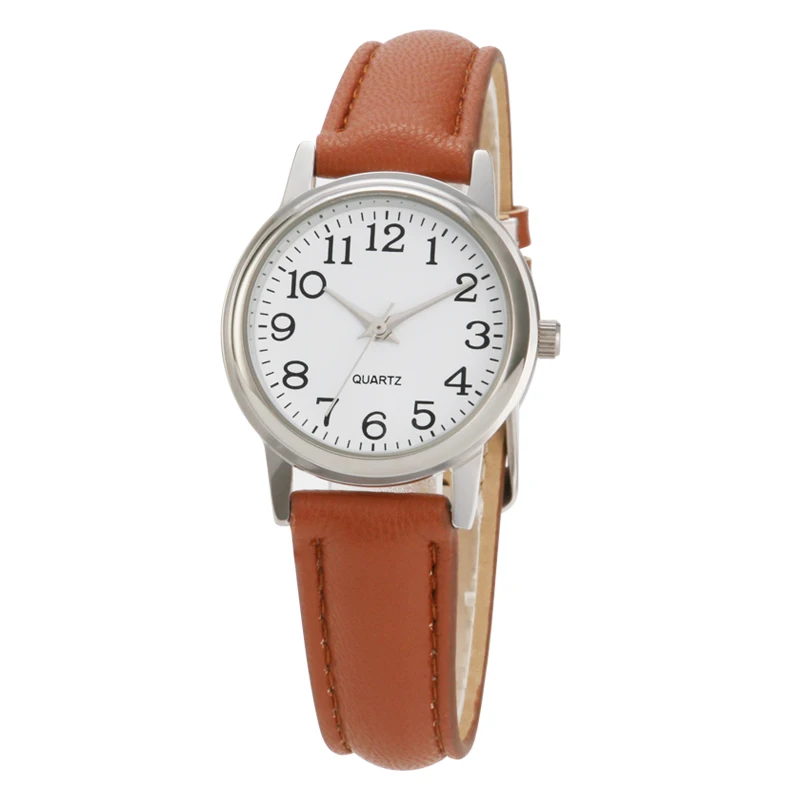 Классические женские часы, винтажные кварцевые часы с арабским номером, женские модные роскошные брендовые наручные часы, женские часы - Цвет: Brown
