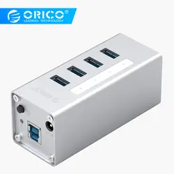 ORICO A3H4 4 Алюминиевый порт сплав USB 3,0 хаб для ноутбука с 12V2A Питание легко диски 4 устройства