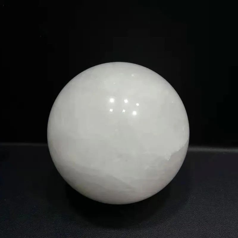 

70mm natural white sphere milky quartz crystal polished ball standing healing