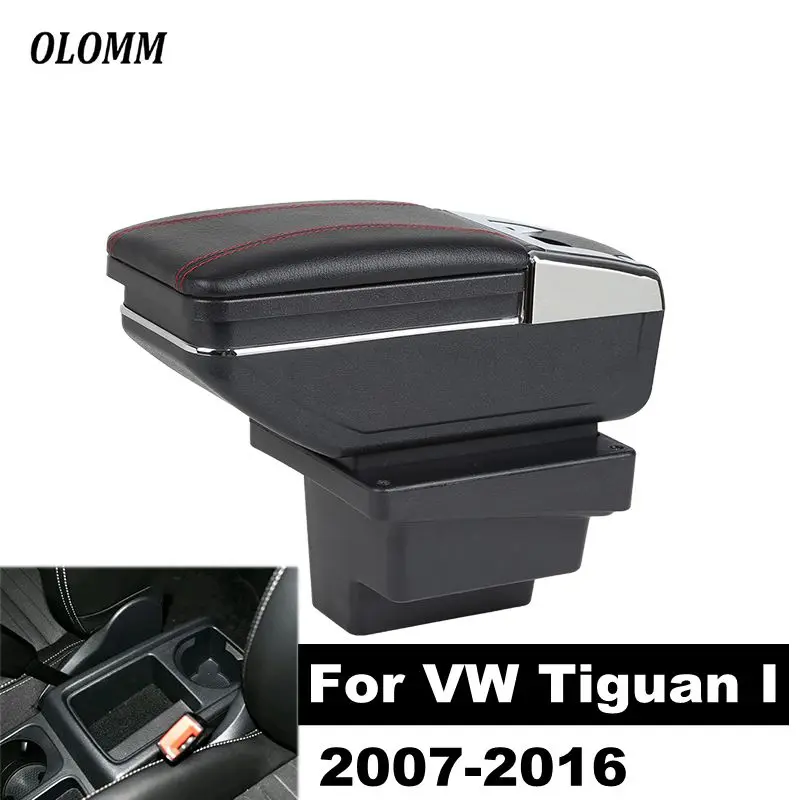 Для Volkswagen VW Tiguan I 2007- зарядка через usb повышается двойной слой центральный магазин содержание Подстаканник Пепельница аксессуары