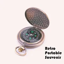 Карманные часы из цинкового сплава в стиле ретро Компас для кемпинга, походов, походов, переносных аксессуаров для выживания, туристический подарок