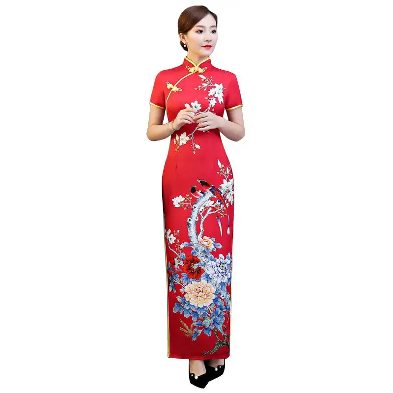 Сексуальные вечерние длинные традиционный ченсам китайский стиль Qipao платье ориентированное женское элегантное вечернее платье Vestido Плюс размер S-5XL - Цвет: style - 6