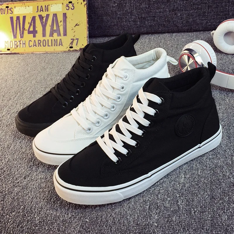 High Top White Black Canvas Shoes Skull Punk Men's Flats New 2018 Fashion Men Fashion Sneakers Lace Up Breathable Casual Shoes High Top White Black Canvas Shoes Skull Punk Men's Flats New 2018 Fashion Men Fashion Sneakers Lace Up Breathable Casual Shoes