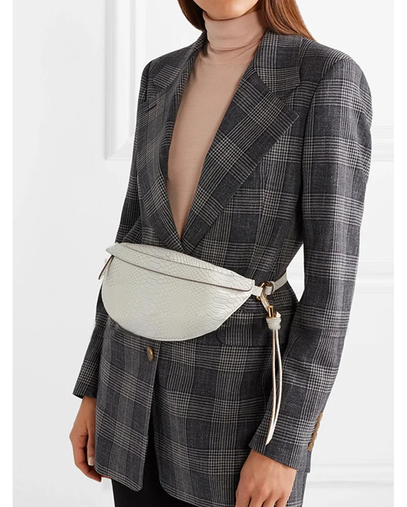 Женская поясная сумка со змеиным узором, нагрудная сумка, сумки для женщин