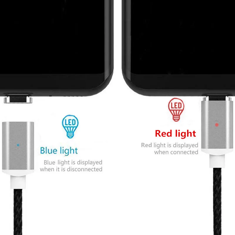 1 м/2 м/3 м 5 В/2,4 А usb type C/Micro USB/IOS Магнитный кабель USB-C быстрой зарядки Кабель-адаптер для iPhone 8 7 для samsung S9 S8