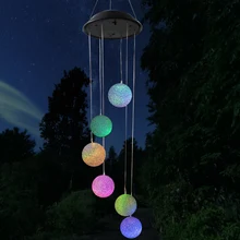 6 светодиодный шарик висящий многоцветный Солнечный колокольчики декоративный светодиодный фонарь для окна вечерние садовые Свадебные светодиодное декоративное освещение
