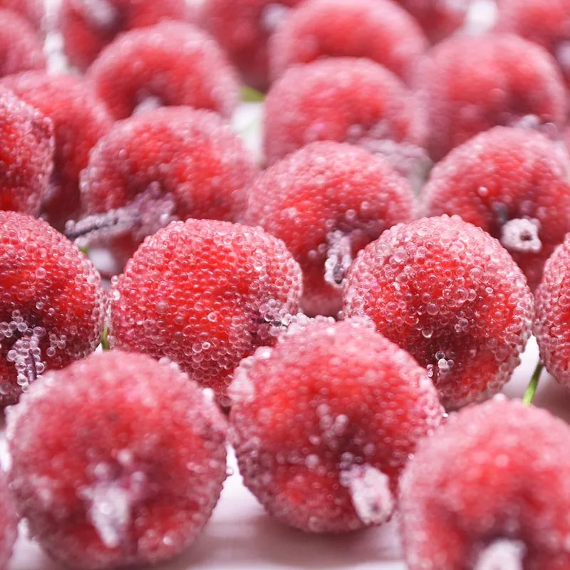 30 шт. 2 см искусственные мини яблоки поддельные фрукты стекло ягоды гранат красный букет цветов вишневого дерева тычинки Рождественские декоративные