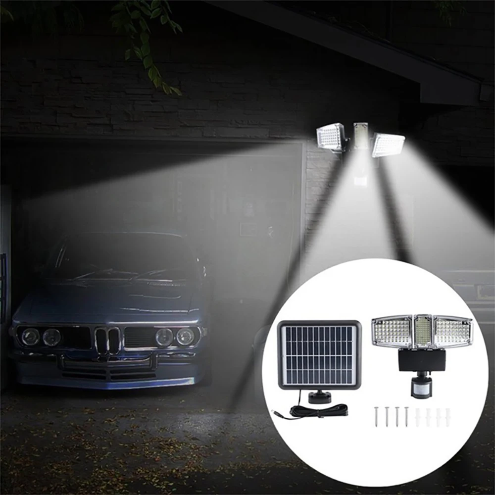 Mpow 178 LED Solar Wall Light 3 Heads Solar Waterproof Motion Sensor Light Super Bright Garden Security Outdoor LED Flood Light