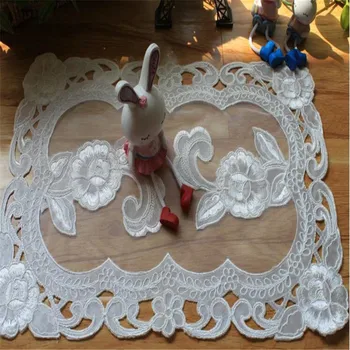 

Free Shipping by random embroidery luxurious 30x40cm tablecloth Cup Mat Table Cover placemat for wedding party Chirstmas gift