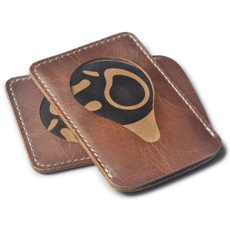 

Wholesale Hand Made Genuine Leather Credit Bank Card Case Thin Mini Card Wallet Men Small Bus Card Holder Entrance Cards Pack