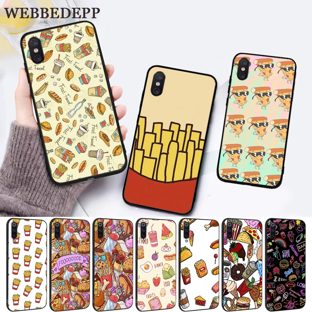 

WEBBEDEPP Fast food burger fries Silicone Case for Xiaomi MI 5X 6 6X 8 9 SE F1 A1 A2 Lite MAX 3