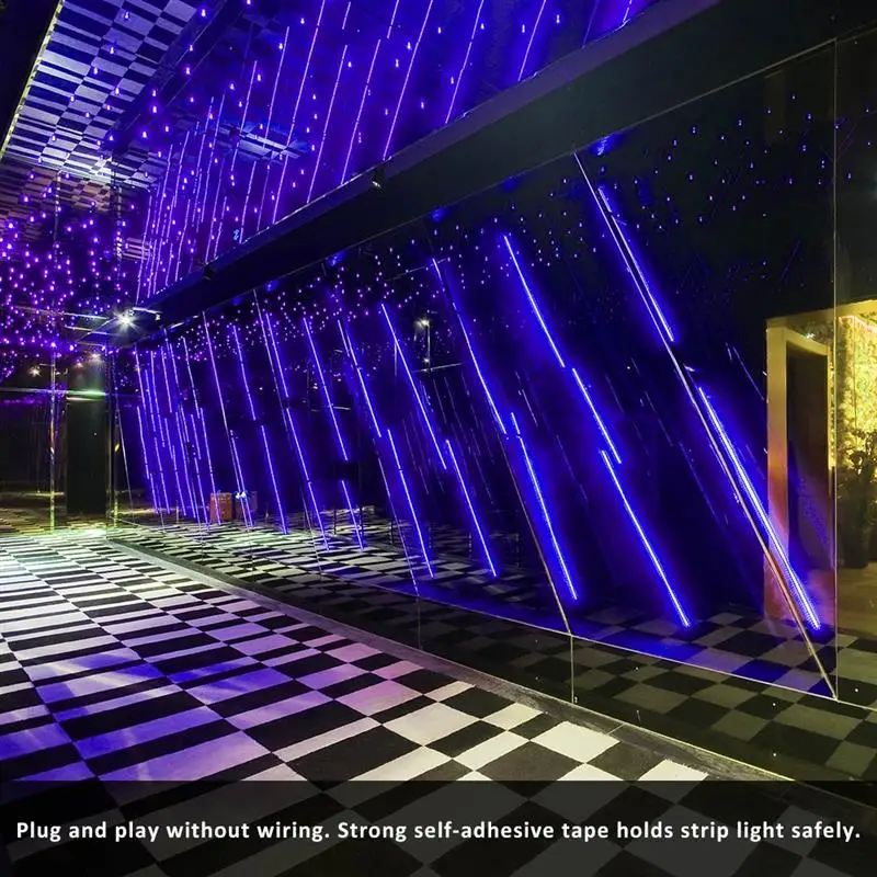 Светодиодный ультрафиолетовый свет полосы комплект гибкий черный световая лампа бусины полосы клейкие ленты для внутреннего студийное освещение для вечеринки открытый украшения