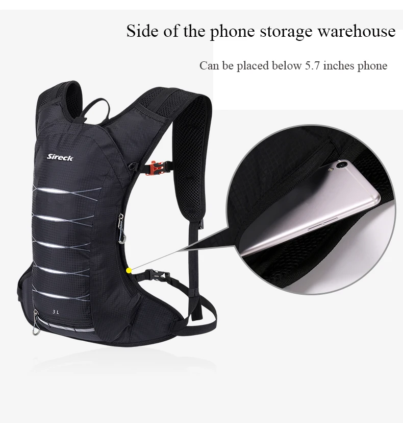 Discount Sireck Bicycle Bag Outdoor Running Cycling Backpack Sports Hiking Climbing Hydration +2L Water Bag Bike Bag Mochila Ciclismo 11