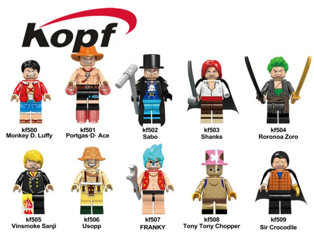 

Single Sale One Piece Series Monkey D. Luffy Portgas.D. Ace Sabo Shanks Figures Buliding Blocks Gift Toys For Children KF6037
