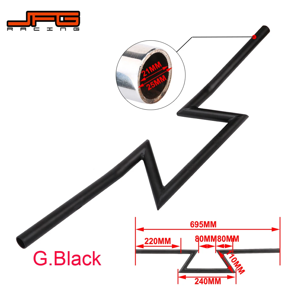 Мотоцикл 22 мм 7/" или 25 мм 1" Руль хромированный ретро ручка Z бар для Harley Sportster 1200 883 Touring Chopper Bobber - Цвет: G.Black 25MM